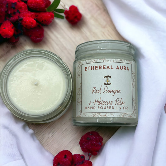 Red Sangria & Hibiscus Palm Candle