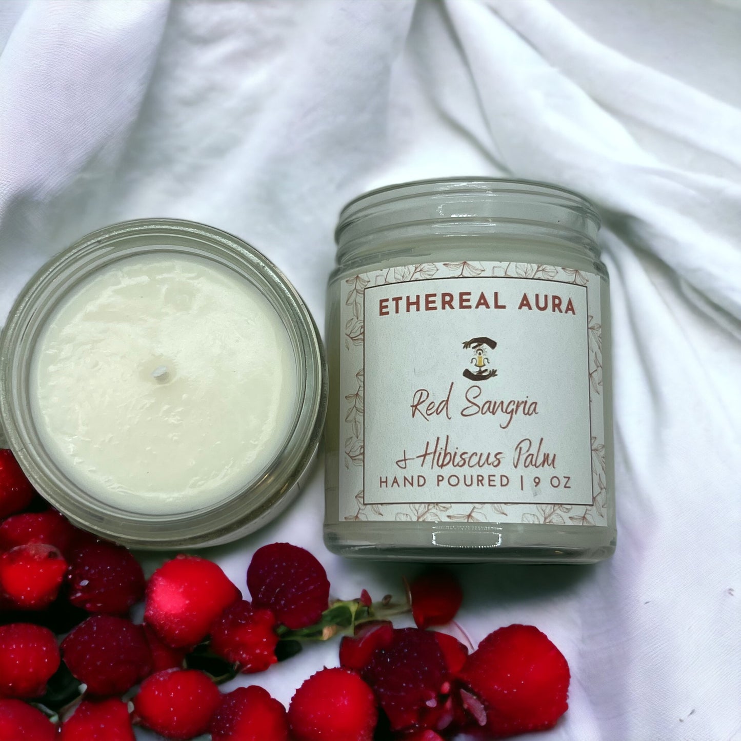 Red Sangria & Hibiscus Palm Candle