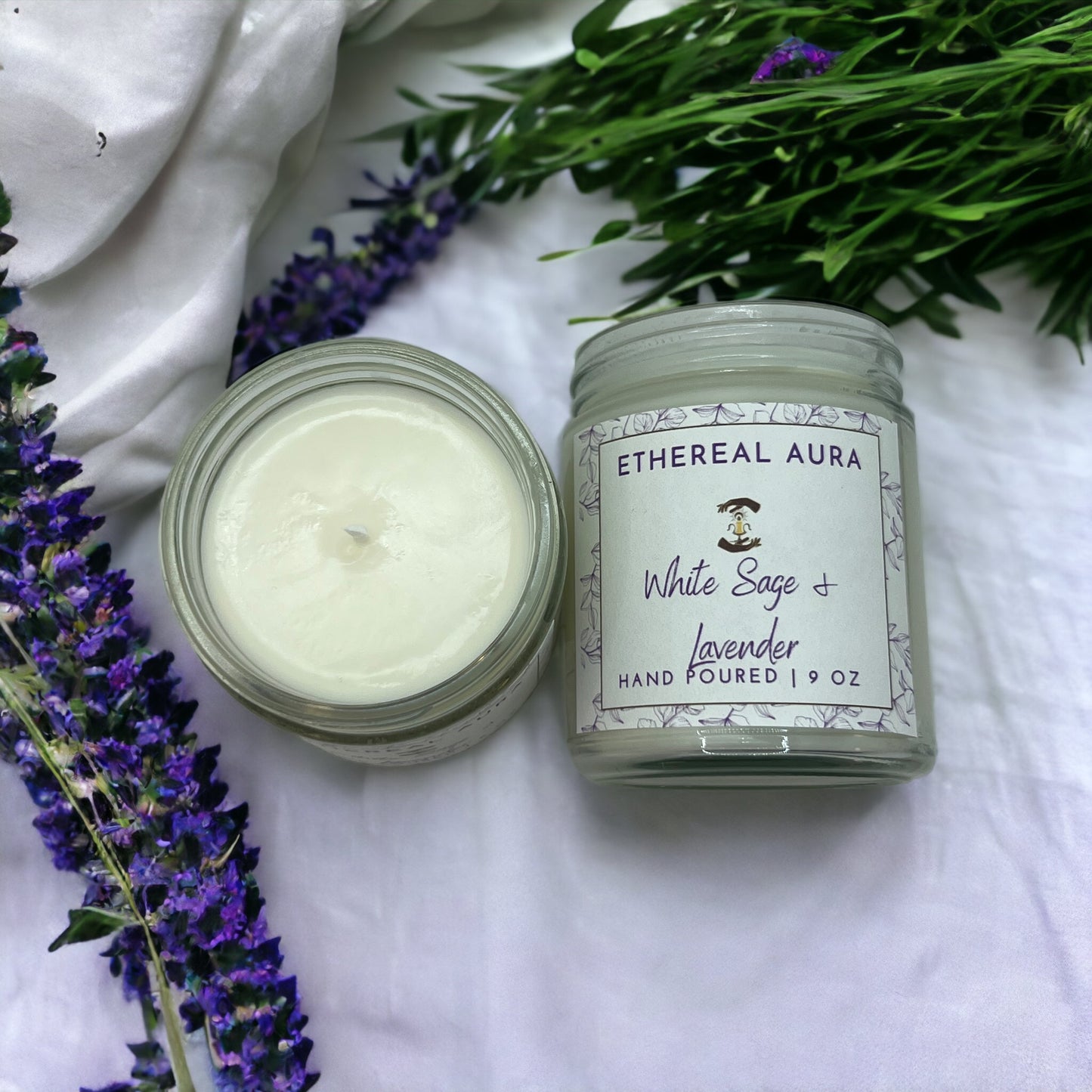 White Sage and Lavender Candle